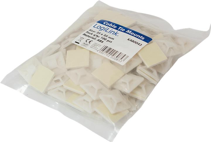 Produktbild LogiLink Kabelbinderhalterungen, selbstklebend Kabelbinderaufnahme: 9 (Befestigungsschlaufen, 100 Stk.)