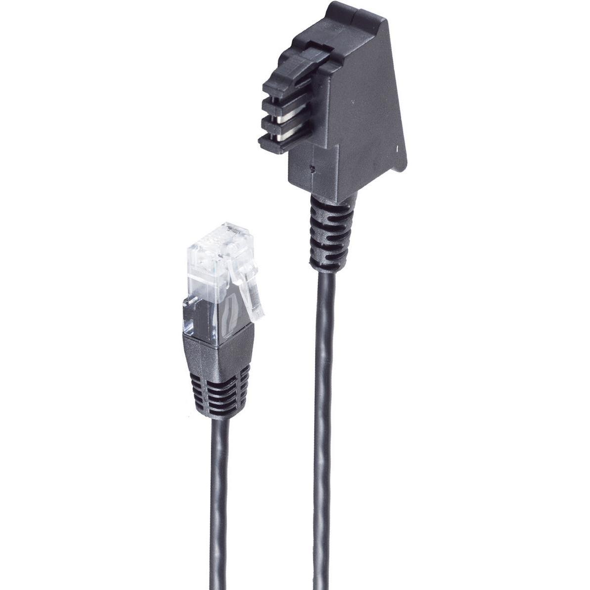 Shiverpeaks -BASIC-S--Telefonanschlusskabel-TAE-F-Stecker auf RJ45-Stecker, DSL-VDSL-Routerkabel, schwarz, 20,0, Telefon...