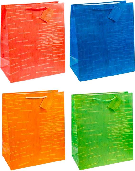 Actual product image Tsi Gift bag Laura, XXL large, 26 x 13.5 x 32 cm, tear-resistant, set of 12 assorted colors (Gift bag, 12 x)