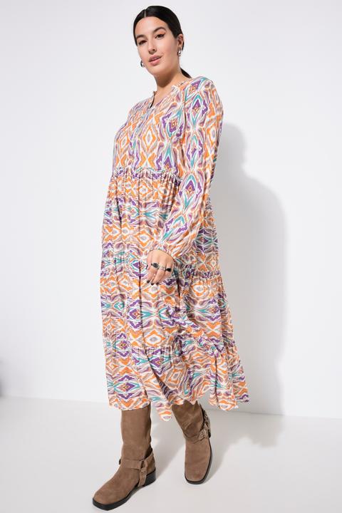 Produktbild Studio Untold Maxikleid, Alloverprint, V-Ausschnitt, Volants (50, 52)