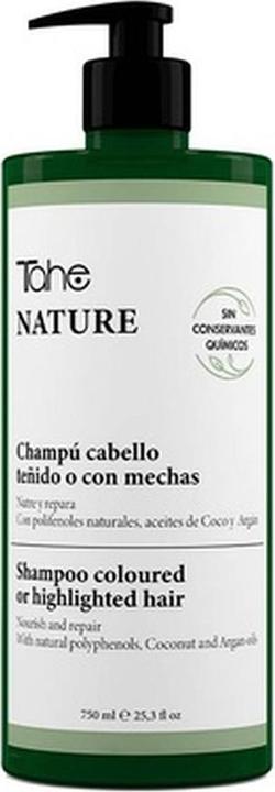 Actual product image Tahe Nature Shampoo without Sulfates for Colored or Highlighted Hair with Natural Polyphenols, Cocon (750 ml, Liquid shampoo)