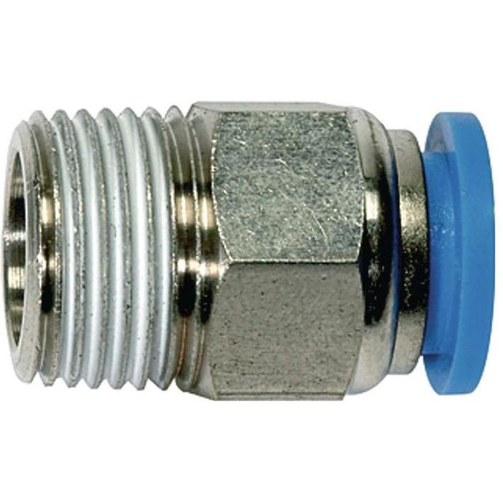 Riegler, Schlauchanschluss + Schlauchverbinder, Gerade Steckverschraubung Blaue Serie Außengewinde R 1/4 ″ SW 14 mm w. G...