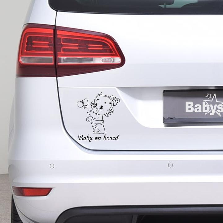 Actual product image BeFox Baby Car Sticker Girl with Butterfly - Black