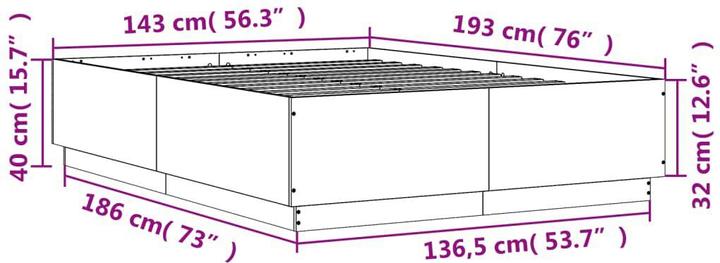 Image du produit vidaXL Bettgestell (140 x 190 cm)