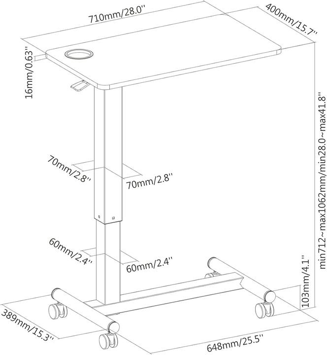 Immagine prodotto Purelink PureMounts® Tavolino mobile, bianco