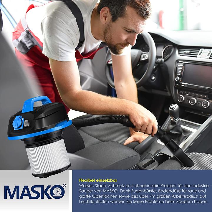 Actual product image Masko Industrial Vacuum Cleaner 1800Watt in Blue (Wet dry vacuum cleaner)