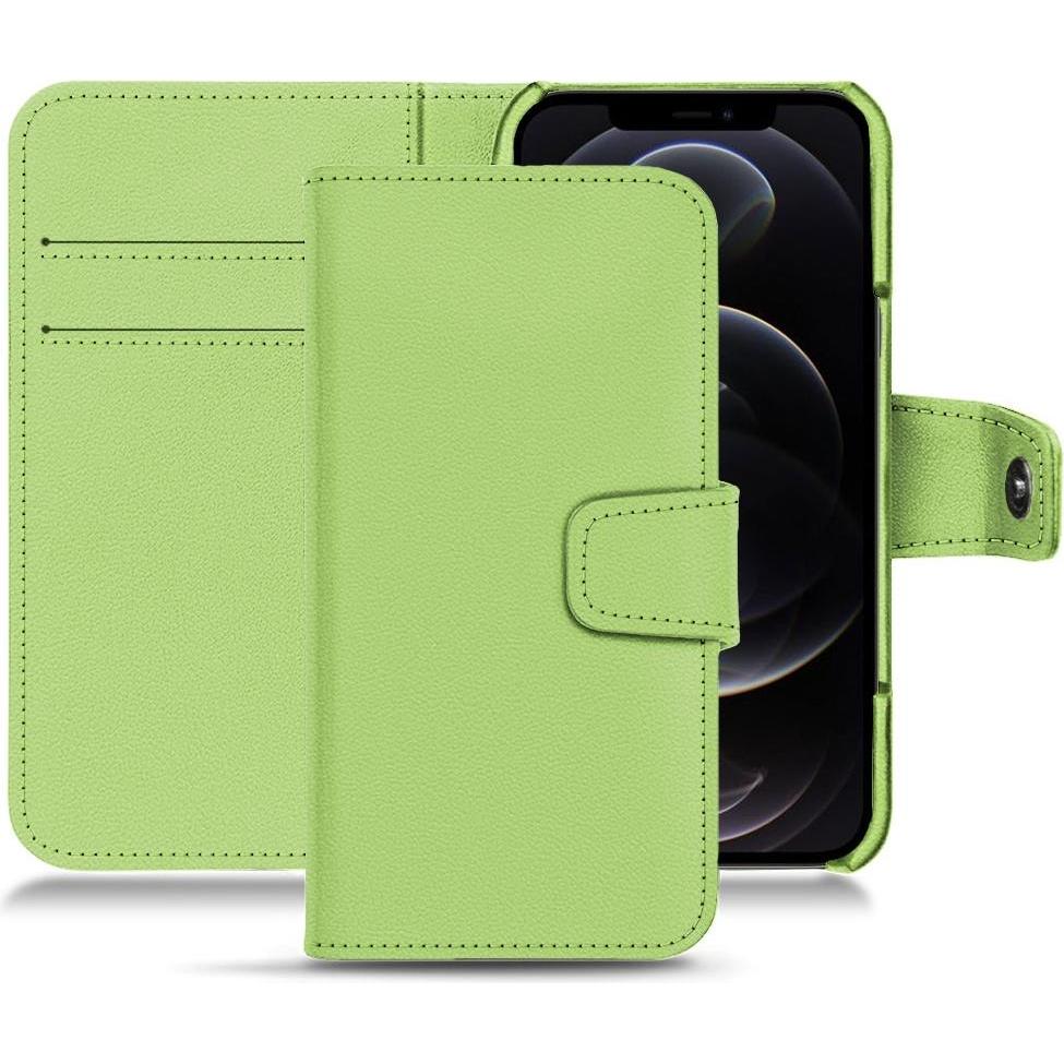 Noreve Lederschutzhülle Wallet (Apple iPhone 12 Pro Max), Smartphone Hülle, Grün