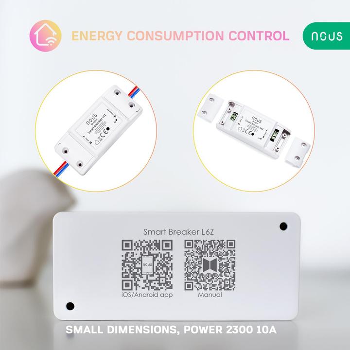Actual product image Nous L6 switching actuator ZigBee 1 channel / 10A / for false ceiling (Switch actuator)