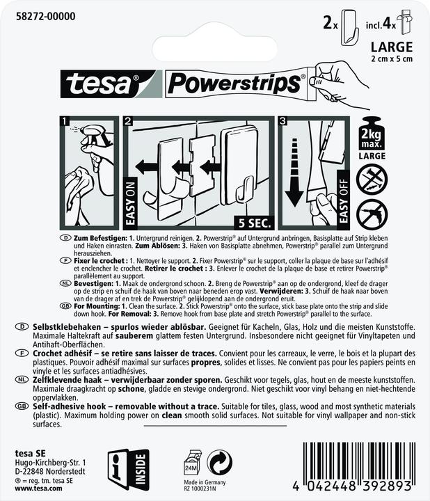 Image du produit tesa Crochet Powerstrips LARGE carré