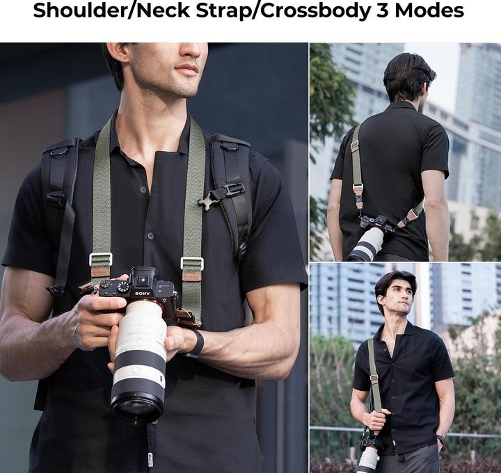 Actual product image K&F Concept 32mm WidthNeck Strap Urban Wander 01 (Green) (Neck belt)