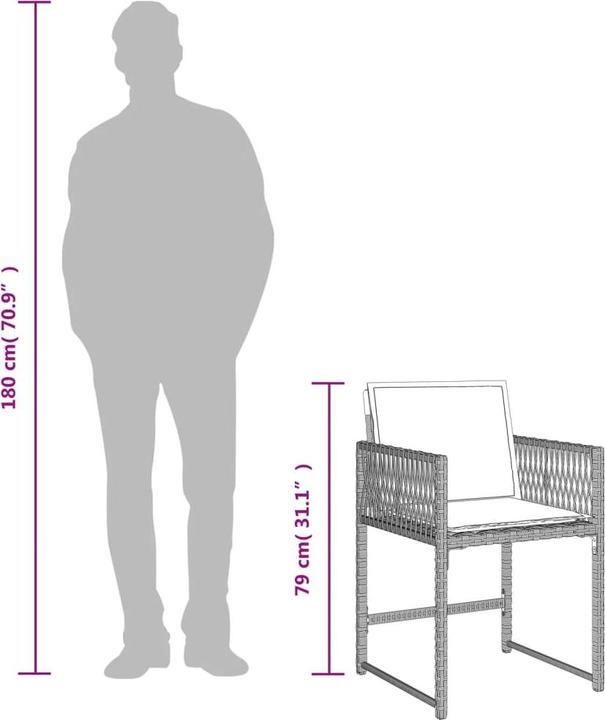 Actual product image vidaXL Garten Essgruppe (110 cm)