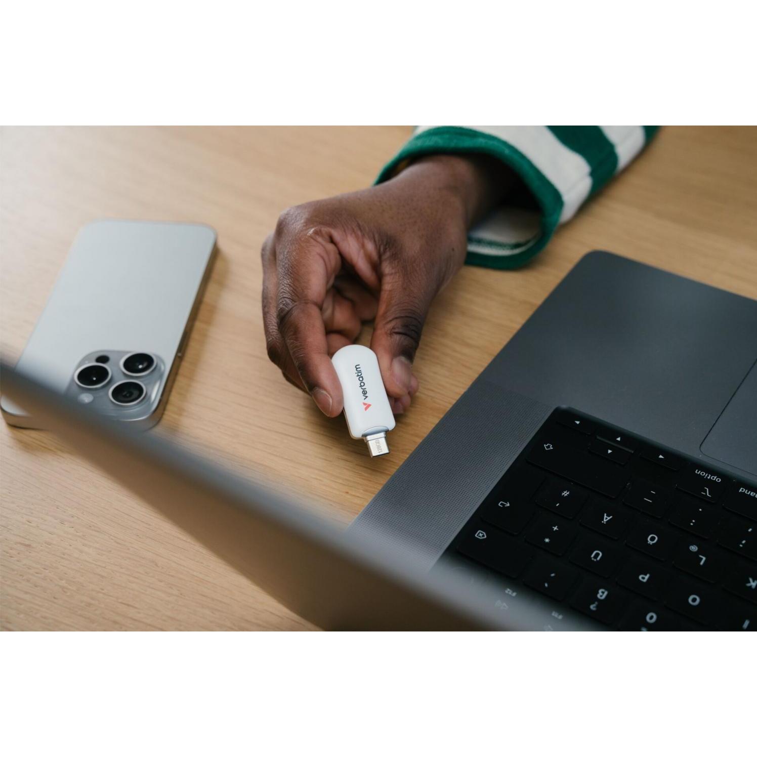 Thumbnail - Verbatim Plectra White 256GB USB-C Flash Drive 30230 (256 GB, USB 3.2), USB Stick, Weiss