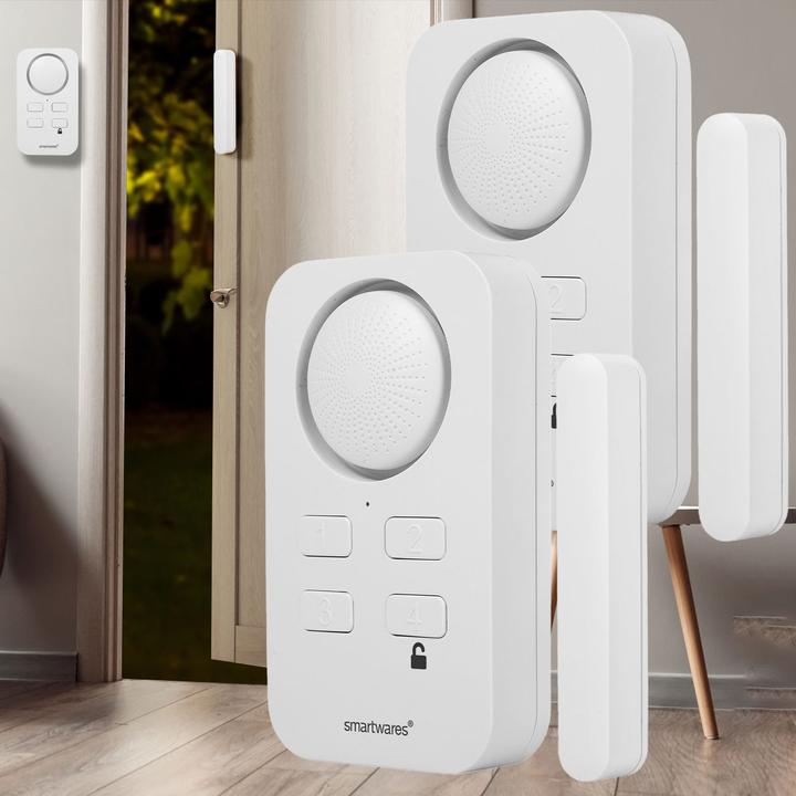 Produktbild Ideoon 2er-Set TÃ¼ren- und Fensteralarralarm, Bewegungssensor, Alarmton 90dB