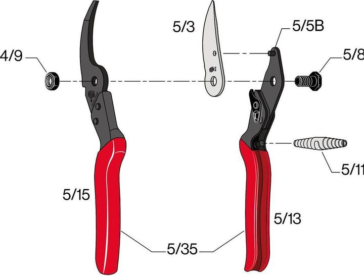 Produktbild Felco 5 Bypass Gartenschere für grosse Hände, für Rechtshänder