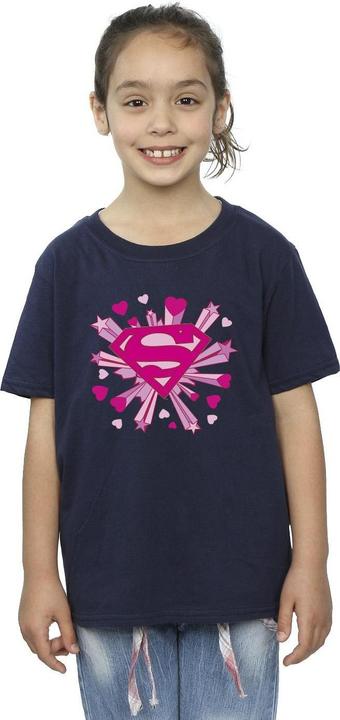 Produktbild Superman Pink Hearts And Stars Logo TShirt Mädchen (128)