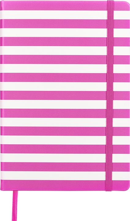 Image du produit Kolma Notizbuch A5 kariert Hardcover Stripy Flamingo/Weiss (A5, Quadrillé, Couverture rigide)