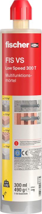 Productafbeelding Fischer 502493 Multifunctionele mortel 300 T K, inhoud: 1 patroon FIS VS (300 ml), 2 x statische menger