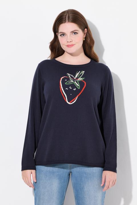 Produktbild Ulla Popken Pullover, Fruchtmotiv, Rundhals, Langarm (46, 48)