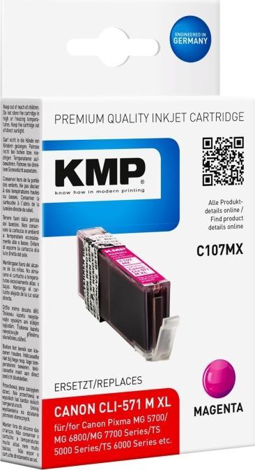 Immagine prodotto KMP C107MX Cartuccia d'inchiostro compatibile con Canon CLI-571 XL M (M)