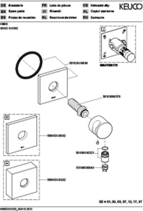 Actual product image Keuco Hose connector IXMO m BrHlt rosette angular sw ma