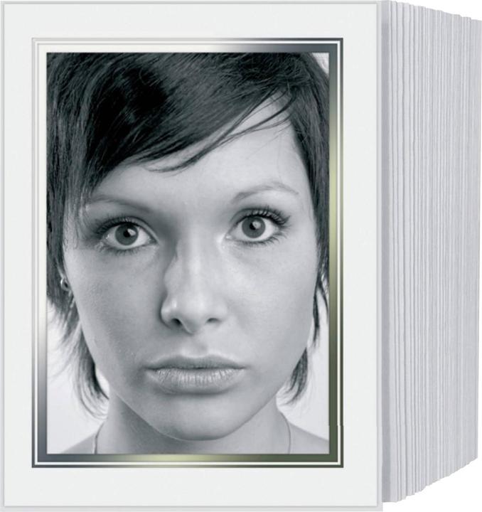 Daiber 1x125 Endlospassepartouts 13x18 weiss/Foliengepr.Silberrand (13 x 18 cm)