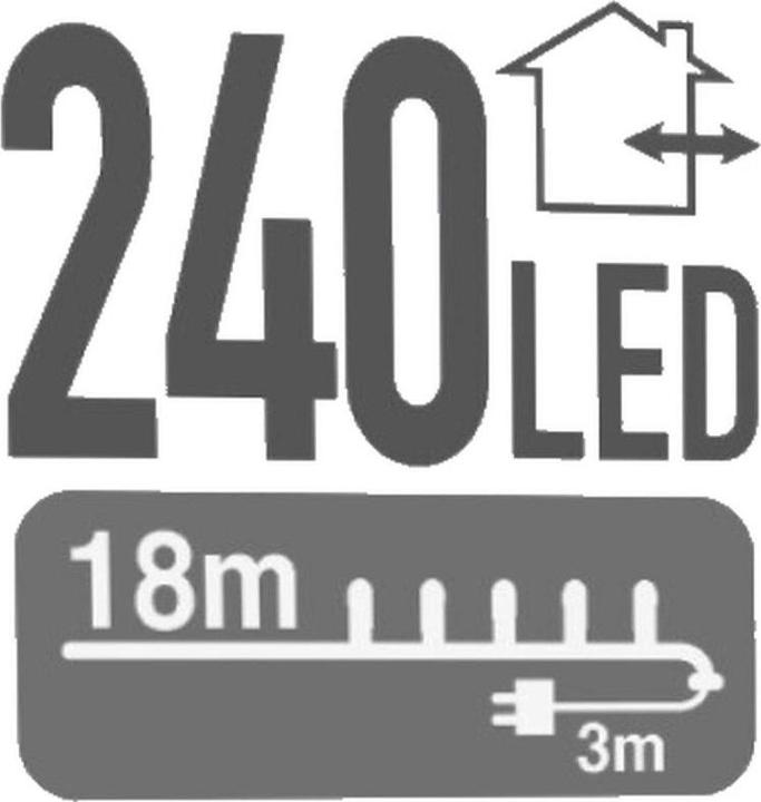 Actual product image Mondex ŁAŃCUCH LED 240L WARM WHITE ZEWNĘTRZNE 18m +8funkcji (18 m)