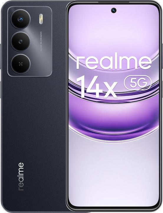 Produktbild realme 14x (128 GB, Carbon Black, 6.67", Hybrid Dual SIM, 5G)