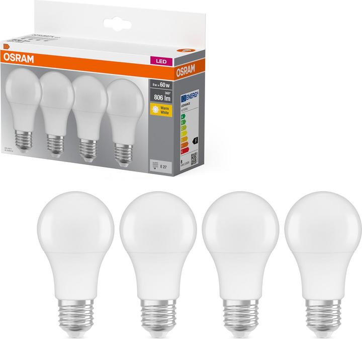 Image du produit Osram Diode électroluminescente (E27, 9 W, 806 lm, 4 x, F)