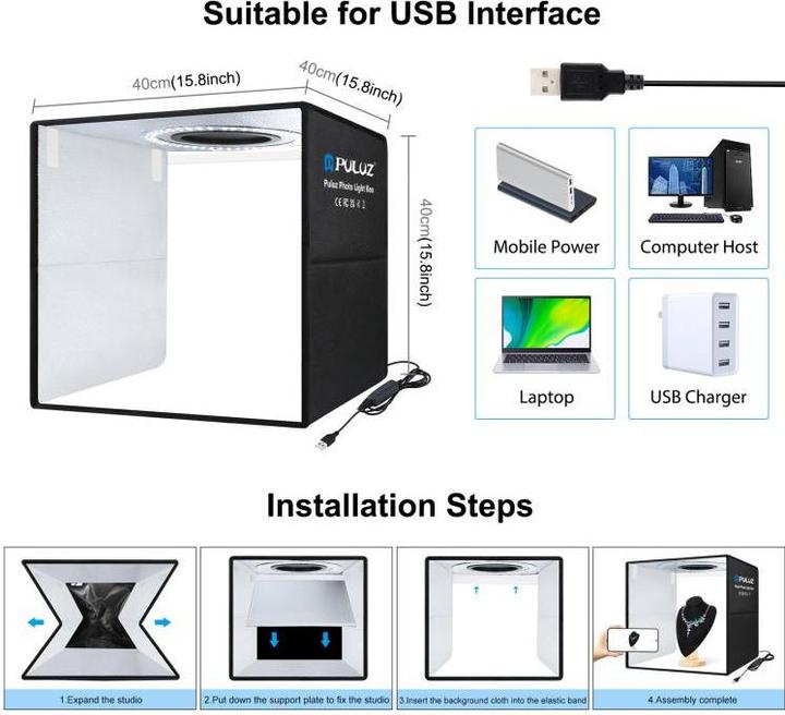 Productafbeelding Puluz Draagbare fotostudio (Opnamebox)