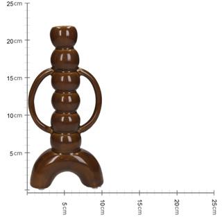 Candeliere, Portacandele Gres fine Marrone 10x4,5x21,5 cm