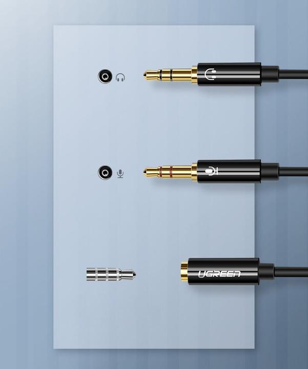 Immagine prodotto Ugreen Splitter Y per microfono e cuffie con jack da 3,5 mm (0.20 m, Connettore da 3,5 mm (AUX))