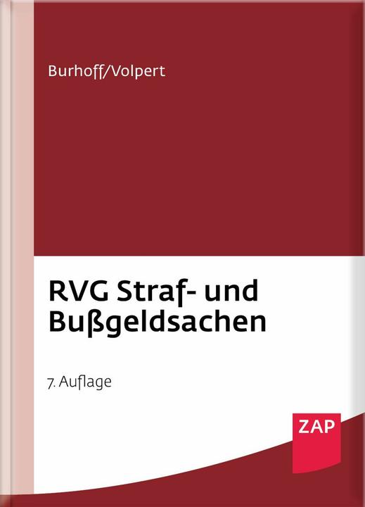 RVG Straf- und Bussgeldsachen (Deutsch, Detlef Burhoff, Joachim Volpert, 2025)