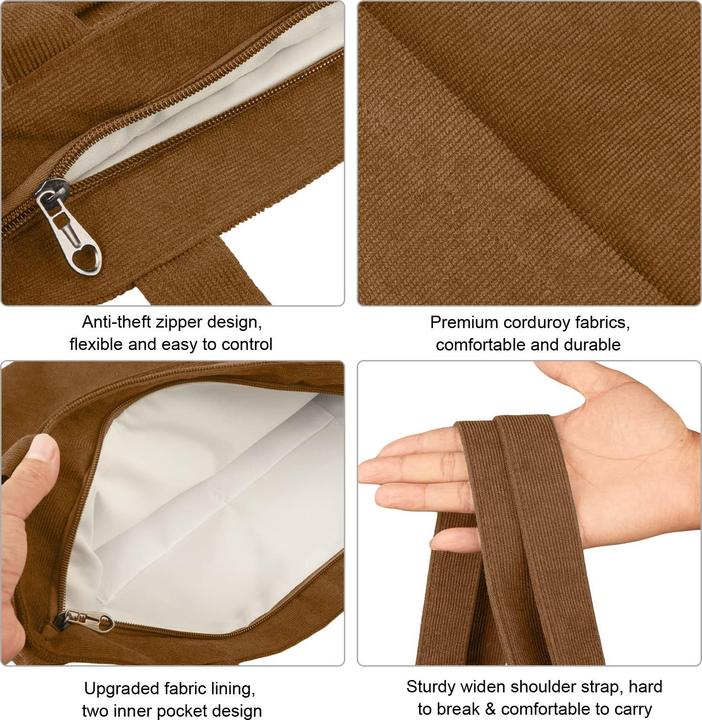 Produktbild Only-Bags.Store Kordeltasche Umhängetasche mit Reissverschluss, Umhängetaschen Handtasche Shopper Tasche