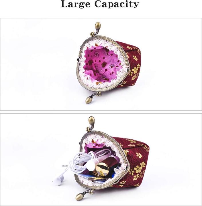 Produktbild Only-Bags.Store Floral Coin Purse Wallet mit Clipverschluss Klickverschluss