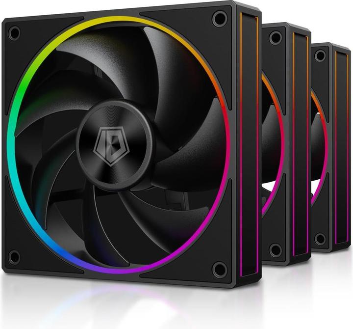 ID-Cooling Set of 3 AF-127 120mm Black Fans aRGB Lighting (120 mm, 3x)