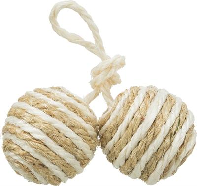 Produktbild Trixie 2 Bälle am Seil Sisal D=4.5cm (Ballspielzeug Katze)