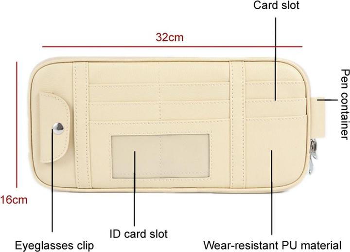 Produktbild König Design Sonnenblenden Organizer Auto Kfz Sonnenblendentasche Aufbewahrung Kreditkarten