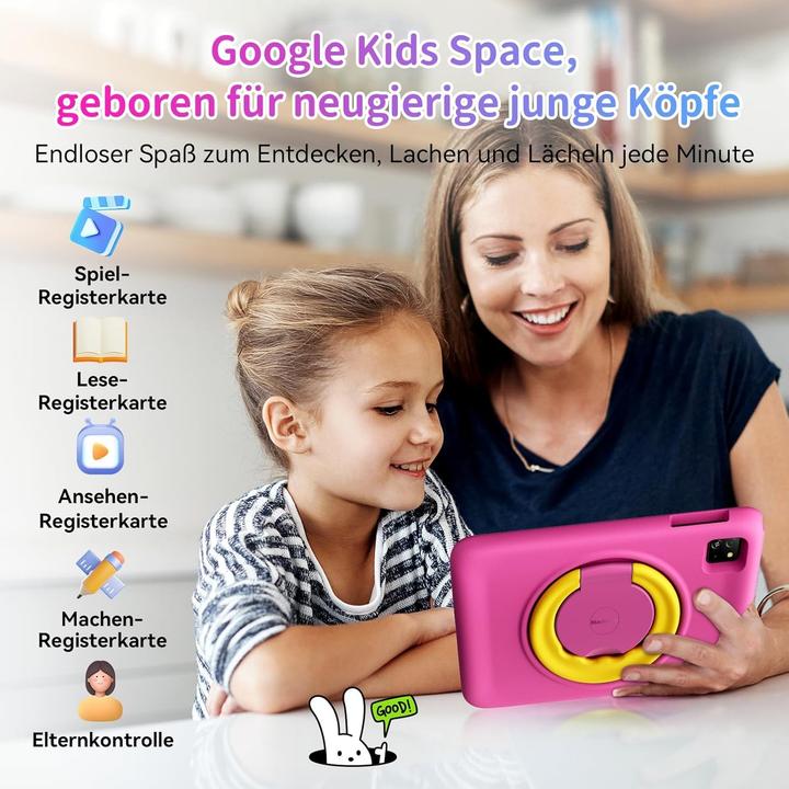 Actual product image Blackview TabA6Kids Kinder-Tablet mit Kindersicherung (WLAN only, 10", 128 GB, Rose)