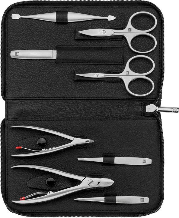 Produktbild No Name Zwilling Twinox Reiseset - Schwarzes Lederetui 8-teilig - Schwarz