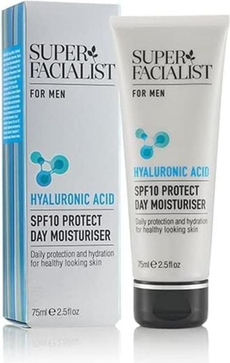 Actual product image Super Facialist Moisturiser for Men with Hyaluronic Acid and SPF 10 Sun Cream 75ml (75 ml, Day cream, Up to SPF 10)