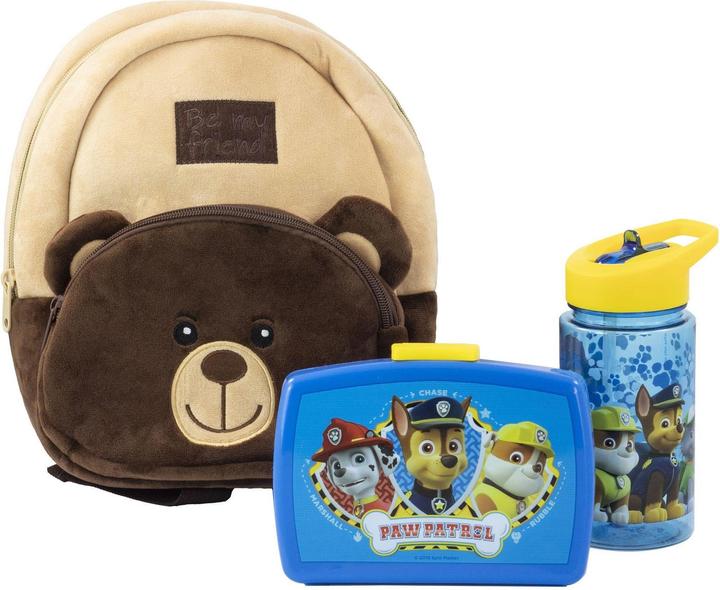 pos Plüschrucksack Milly Bear Boy mit Brotdose und Trinkflasche