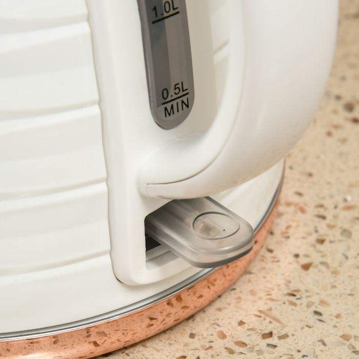 Actual product image Swisshandel24 2-in-1 Toaster- und Wasserkocher-Set, 7 Bräunungsstufen, Auftau- und Aufwärmfunktion, Cremeweiss (1.70 l)