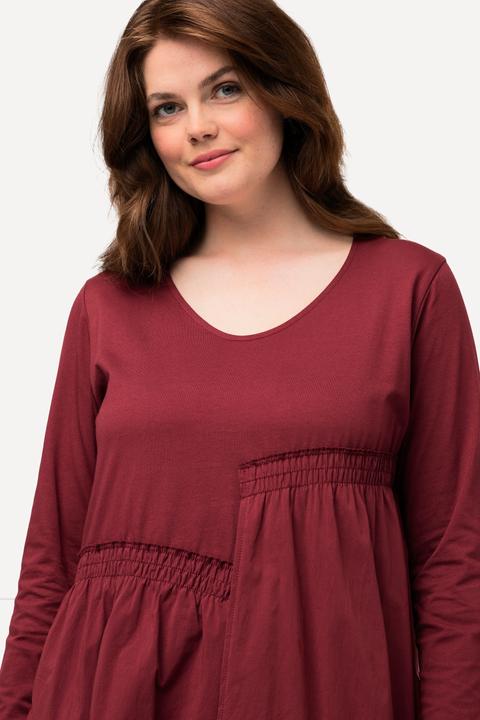 Actual product image Ulla Popken Eco Cotton Asymmetric Cross Seam Long Sleeve Dress (46, 48)