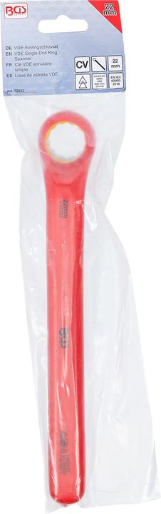 Actual product image BGS VDE Single End Ring Spanner deep offset end 22 mm (22 mm)