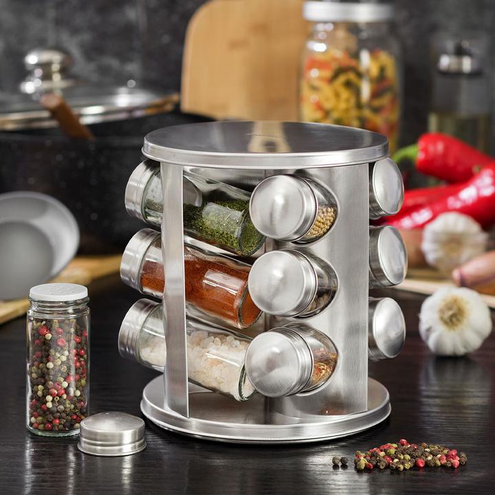 Actual product image Kinghoff Spice rack with containers for spices, 13 pcs