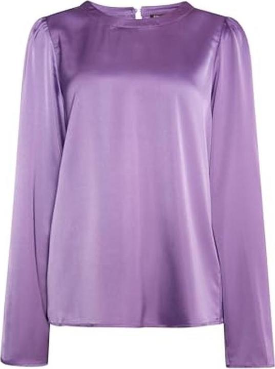 Actual product image Nascita Elegant Blouseshirt with Satin Sheen, Covered Button, and Puff Sleeves (S)