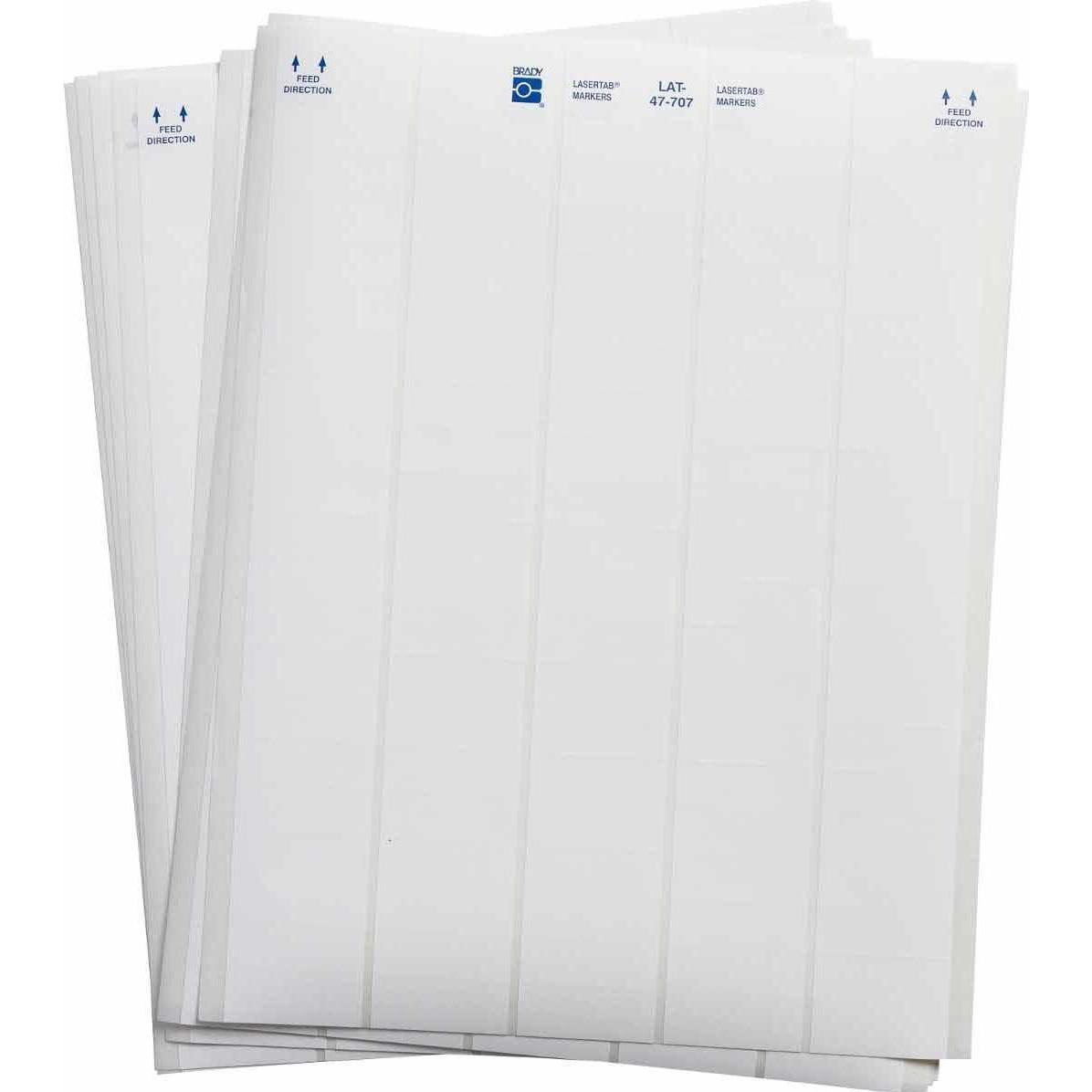Brady, Etiketten, LAT-47-707-10, Polyester, matt, Weiss, 38.10 x 12.70 mm, dauerhaft klebend, US-Letter, 5-bahn