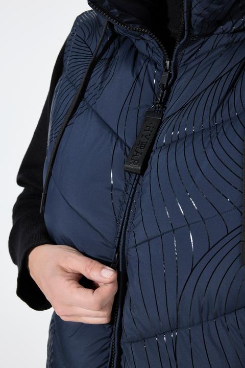 Actual product image Ulla Popken HYPRAR Tonal Print Quilted Vest (58)