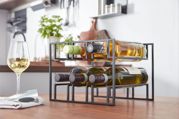 Actual product image FineBuy Wine Bottle Holder FB82257 Metal Black
