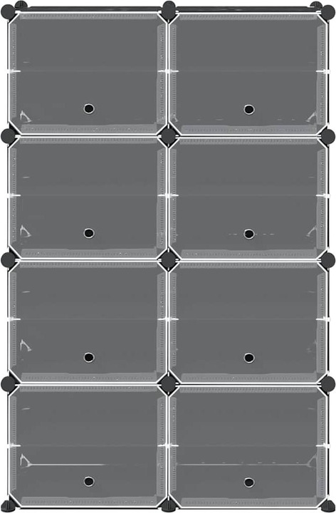 Actual product image VidaXL Shelving system with 8 cubes and doors Black PP